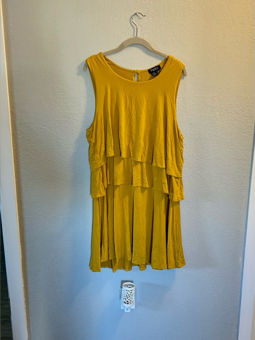 Flowy Tiered Mini Dress in Mustard